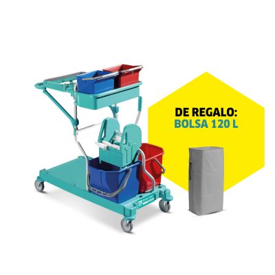 Pack Carrito de limpieza Trolley II con Bolsa 120L